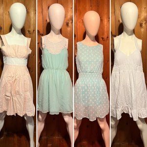 ❗DONATING Feb 1 ❗ Dresses ModCloth Papaya lace sheer polkadot blue green peach